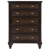 Close-up of felt-lined top drawer interior