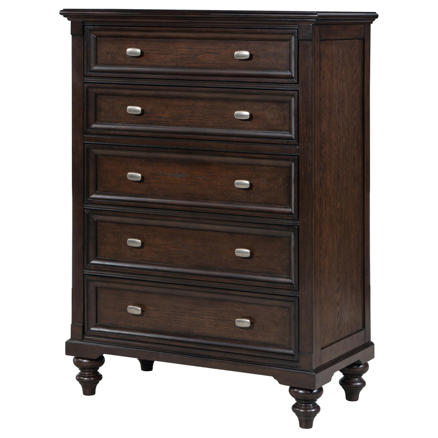 Drawer open displaying metal extension glide