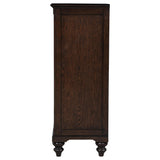Top angled view of dark oak textured finish