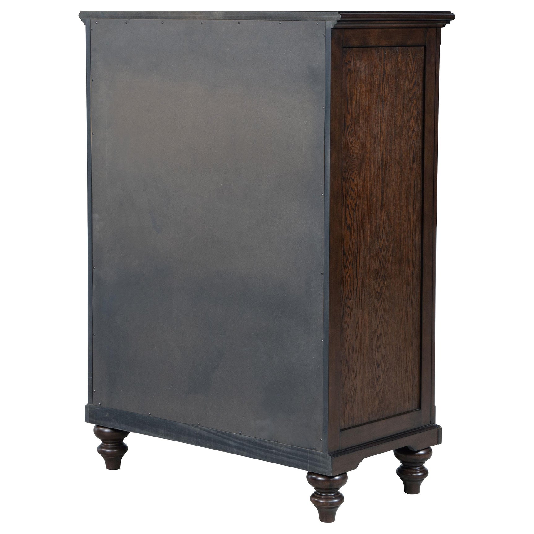 Full height view of chest with five drawers