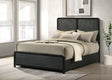 Cavelle bed headboard detail showing charcoal chenille panels