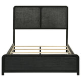 Burnished black bed frame with softly rounded corners