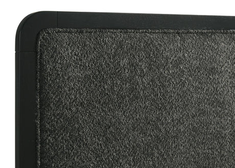 Close-up of fabric upholstery on headboard