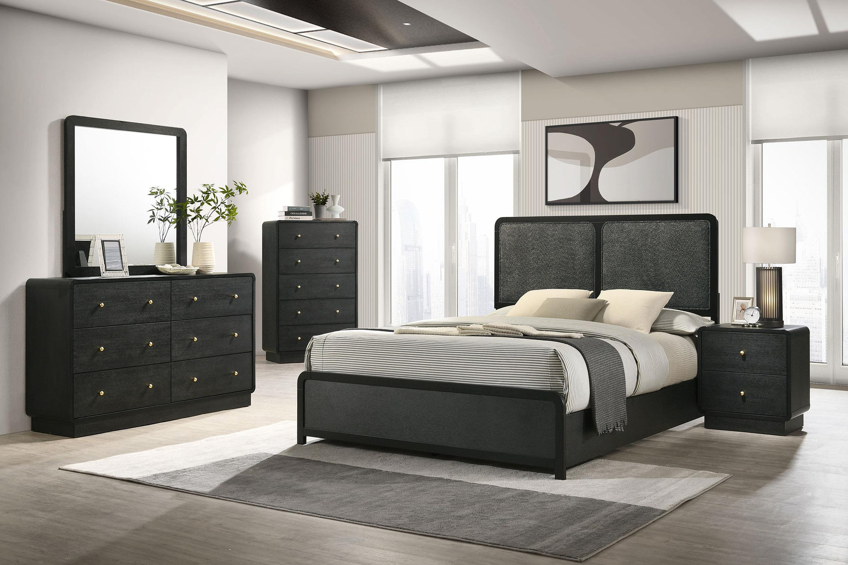 Assembly hardware and detail for Cavelle queen bed