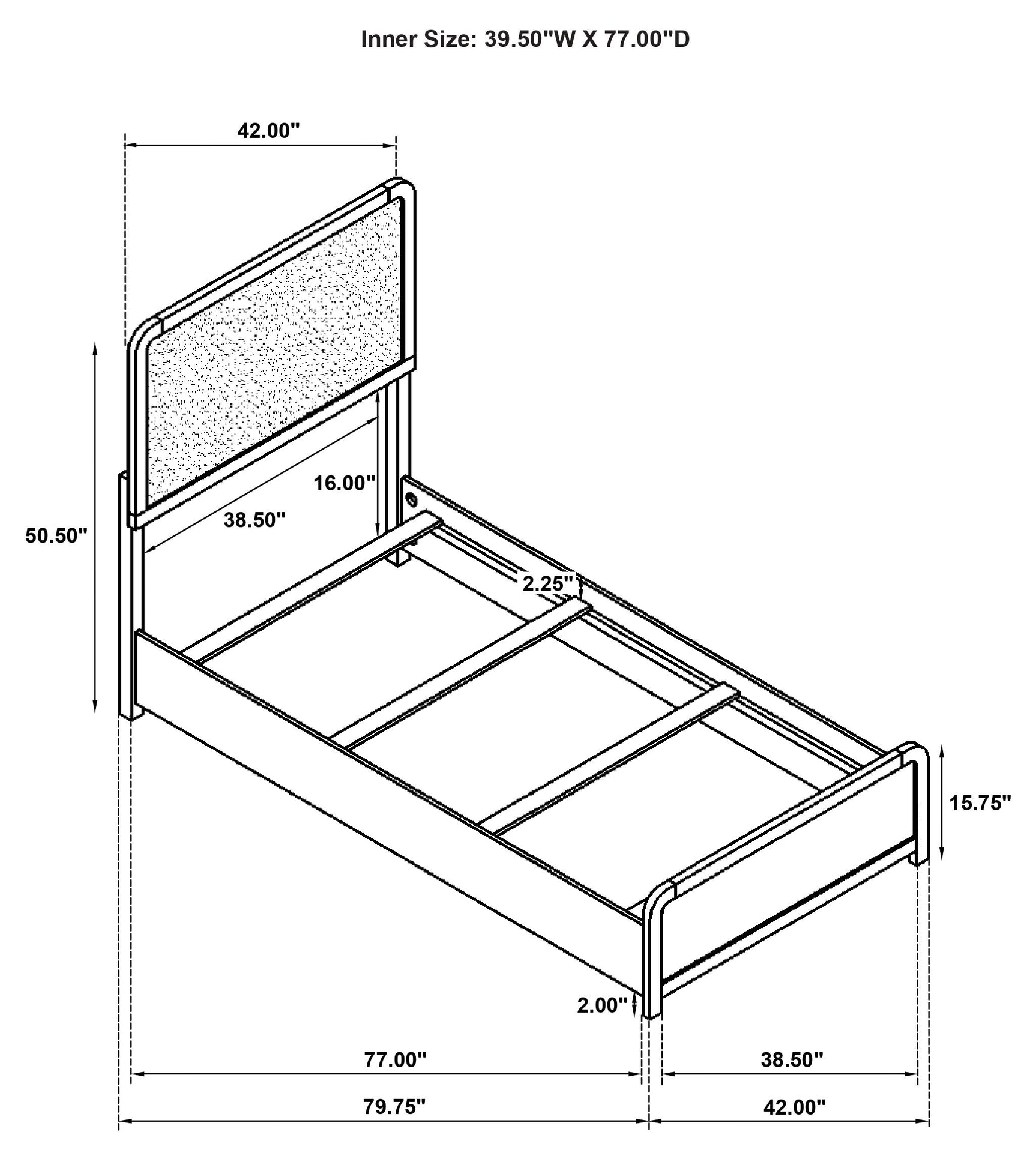Cavelle bed corner frame detail