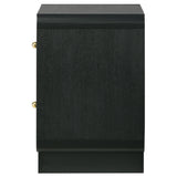 Cavelle nightstand showing black melamine veneer surface