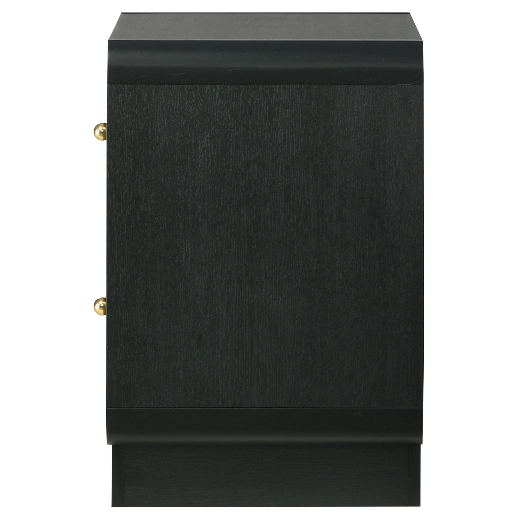 Cavelle nightstand showing black melamine veneer surface