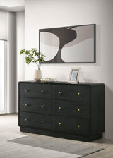 Black dresser cabinet angled view