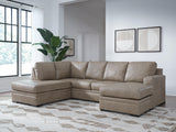 main view of Amuleto Desert Leather 2-Piece Sectional with Chaise sectional sofa