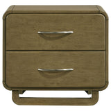 Side angle of Amsbury nutmeg nightstand