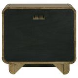 Amsbury nightstand corner showing rounded edges