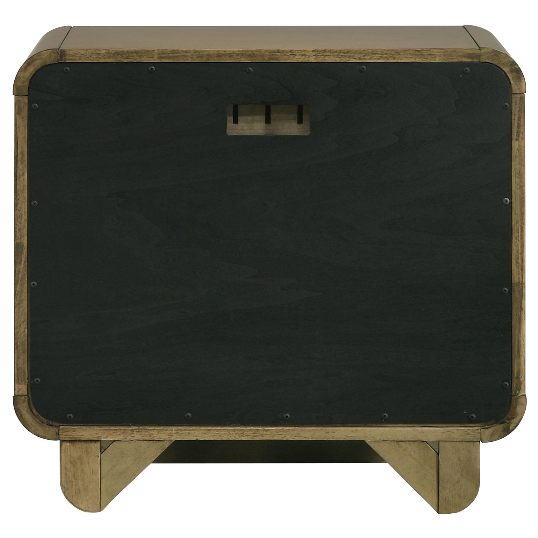 Amsbury nightstand corner showing rounded edges