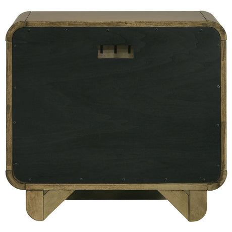 Amsbury nightstand corner showing rounded edges