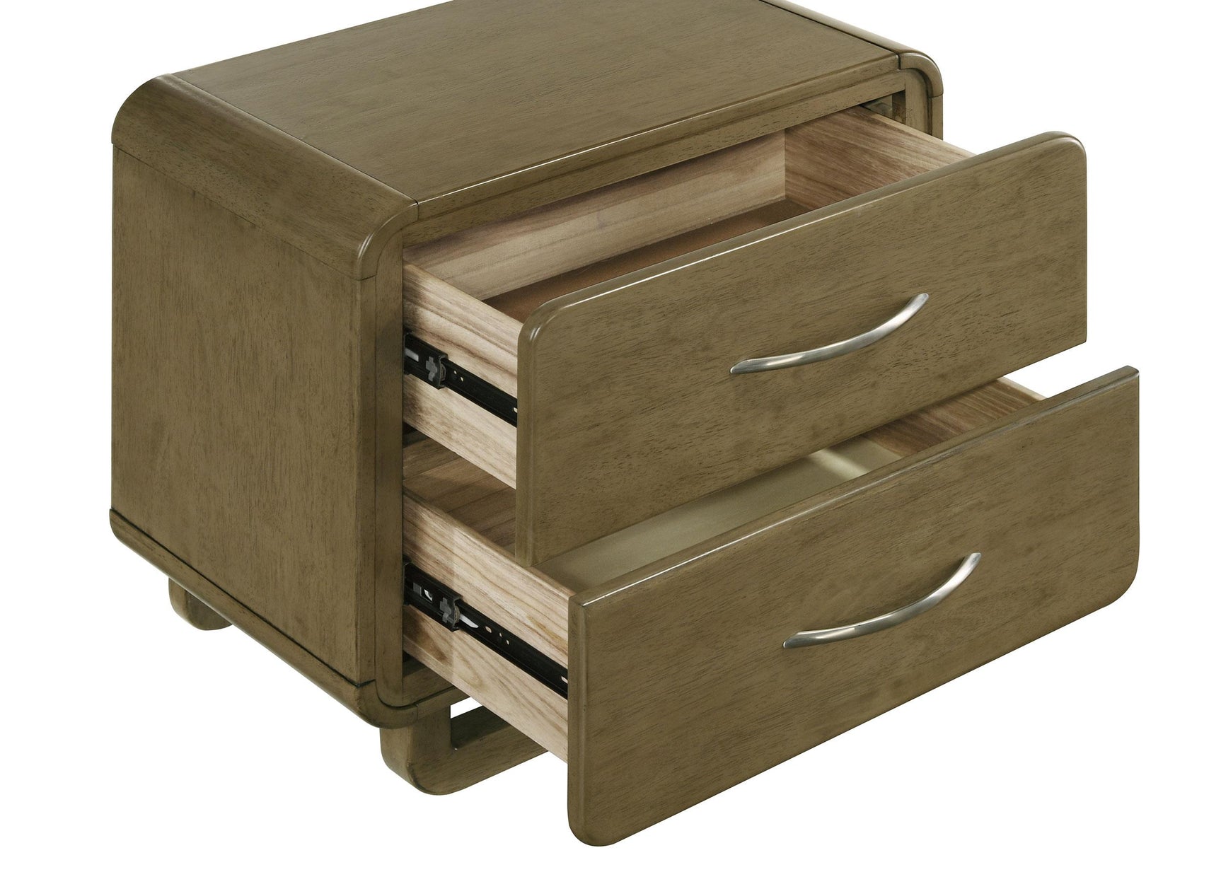Drawer handle detail of Amsbury nightstand