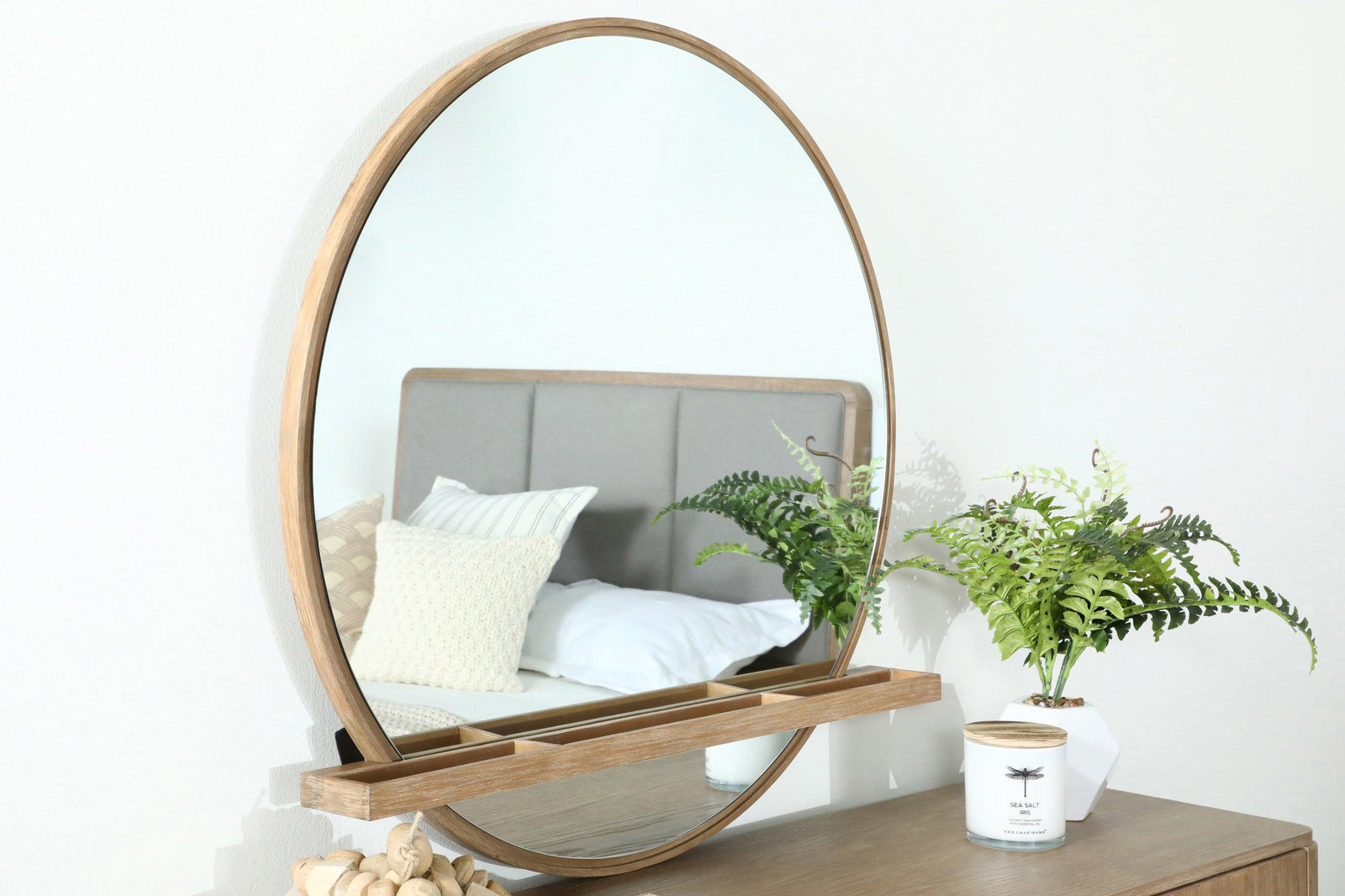 Arini Round Dresser Mirror Sand Wash - Ella Furniture
