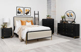 Ash veneer finish on bed frame edge
