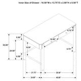Top view of vanity table and mirror set