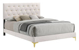 Side view of Kendall white queen panel bed