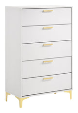Footboard with gold bracket feet supporting bed
