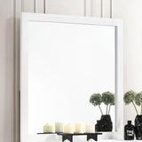 Close-up of Kendall Square Mirror white frame texture
