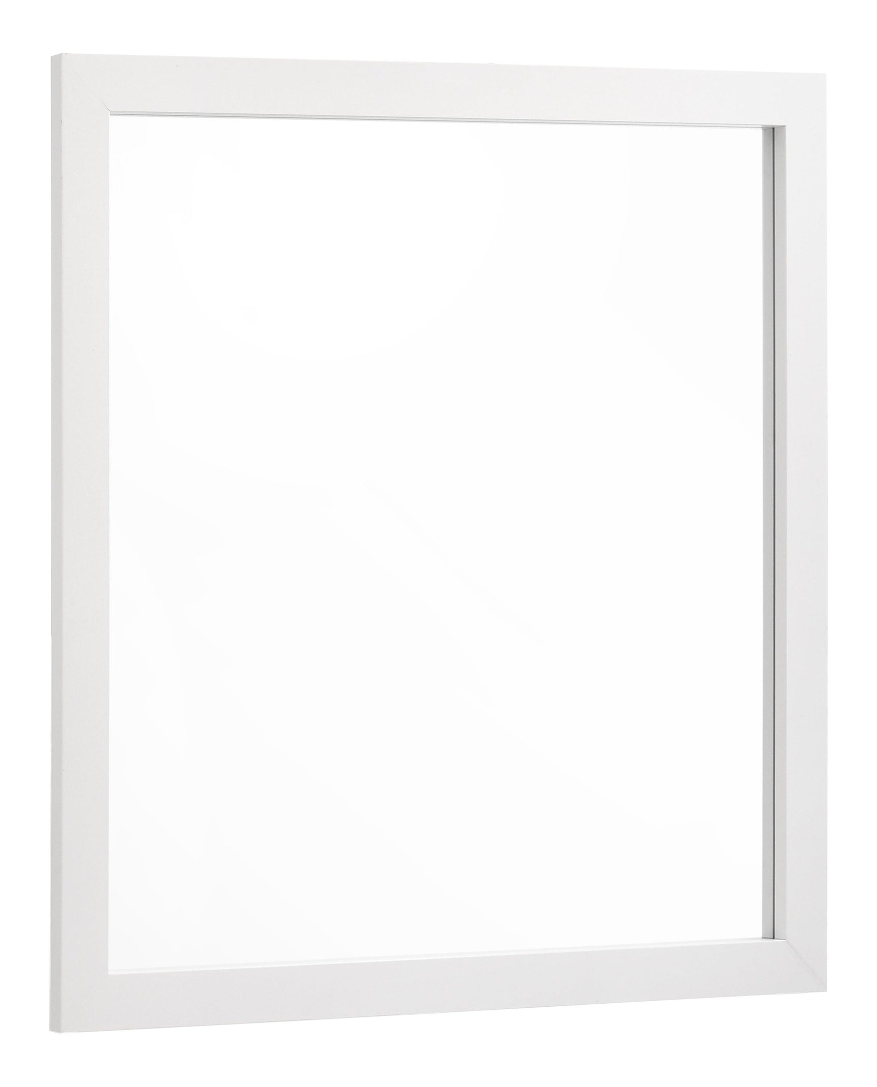 Side angle of Kendall Square Dresser Mirror on white dresser