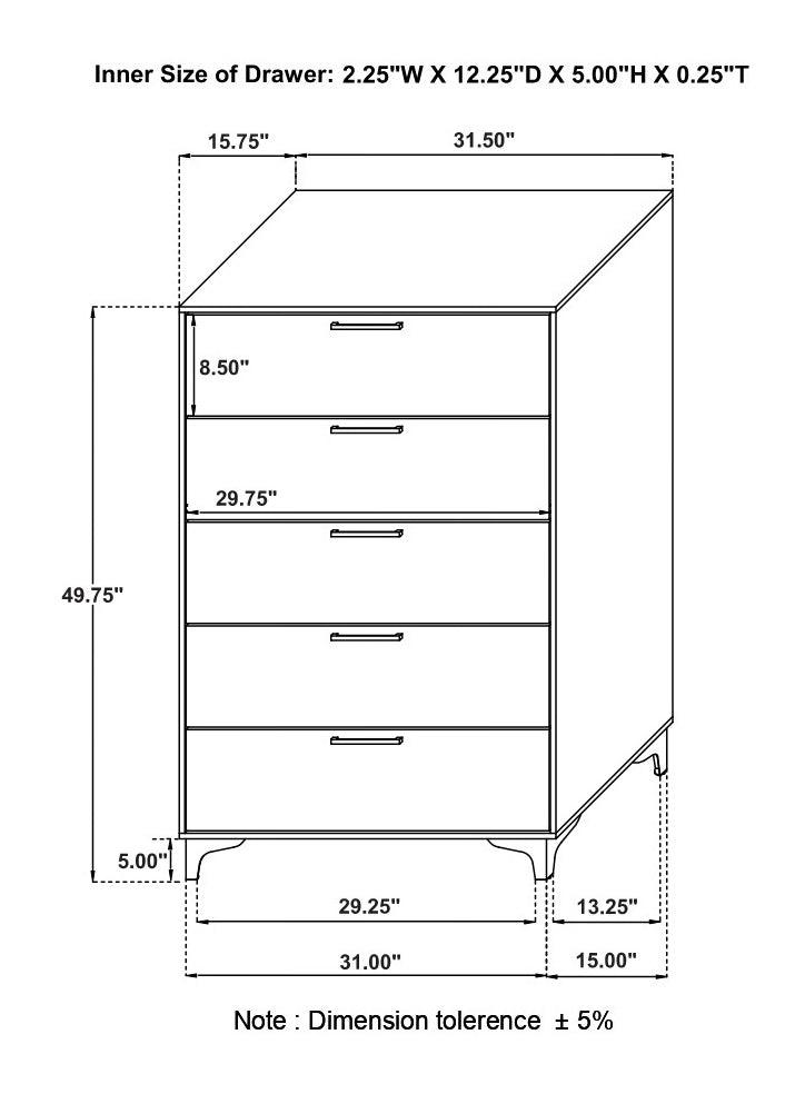 Kendall chest shown in bedroom setting with styling