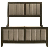 Footboard detail on Wilkes upholstered full bed