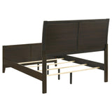 Wilkes bed frame showing support legs and plastic glides
