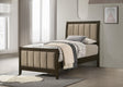 Wilkes twin bed close-up of tufted headboard