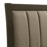 Footboard with fabric upholstery in dark cocoa