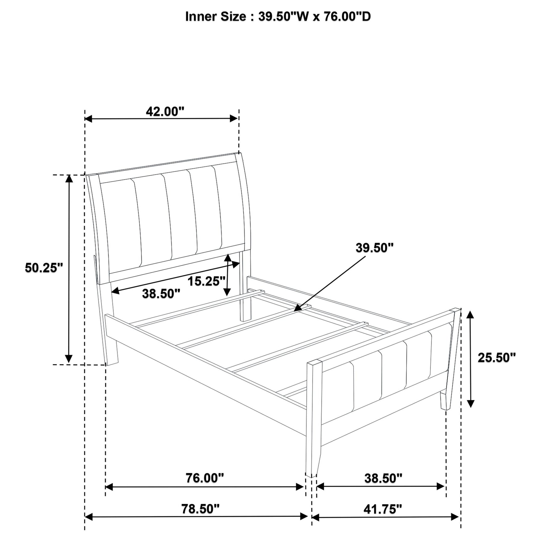 Wilkes bed corner highlighting fabric texture