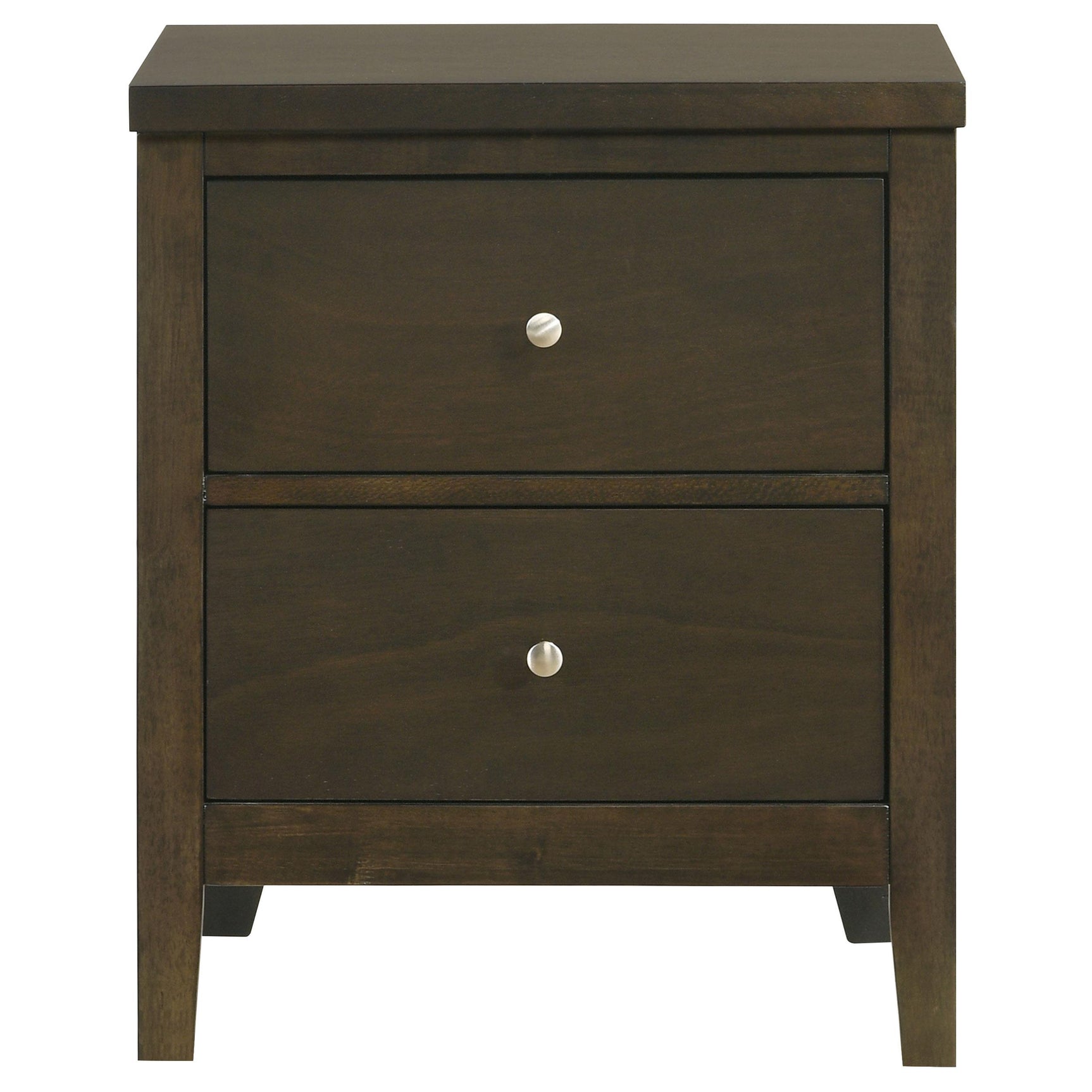 Side view of Wilkes nightstand in dark cocoa