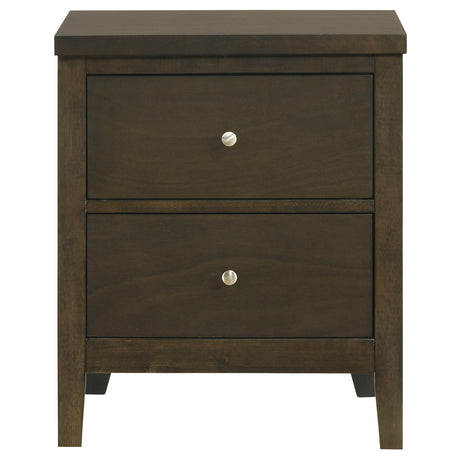 Side view of Wilkes nightstand in dark cocoa