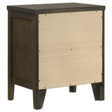 Wilkes 2-drawer nightstand dark cocoa front view