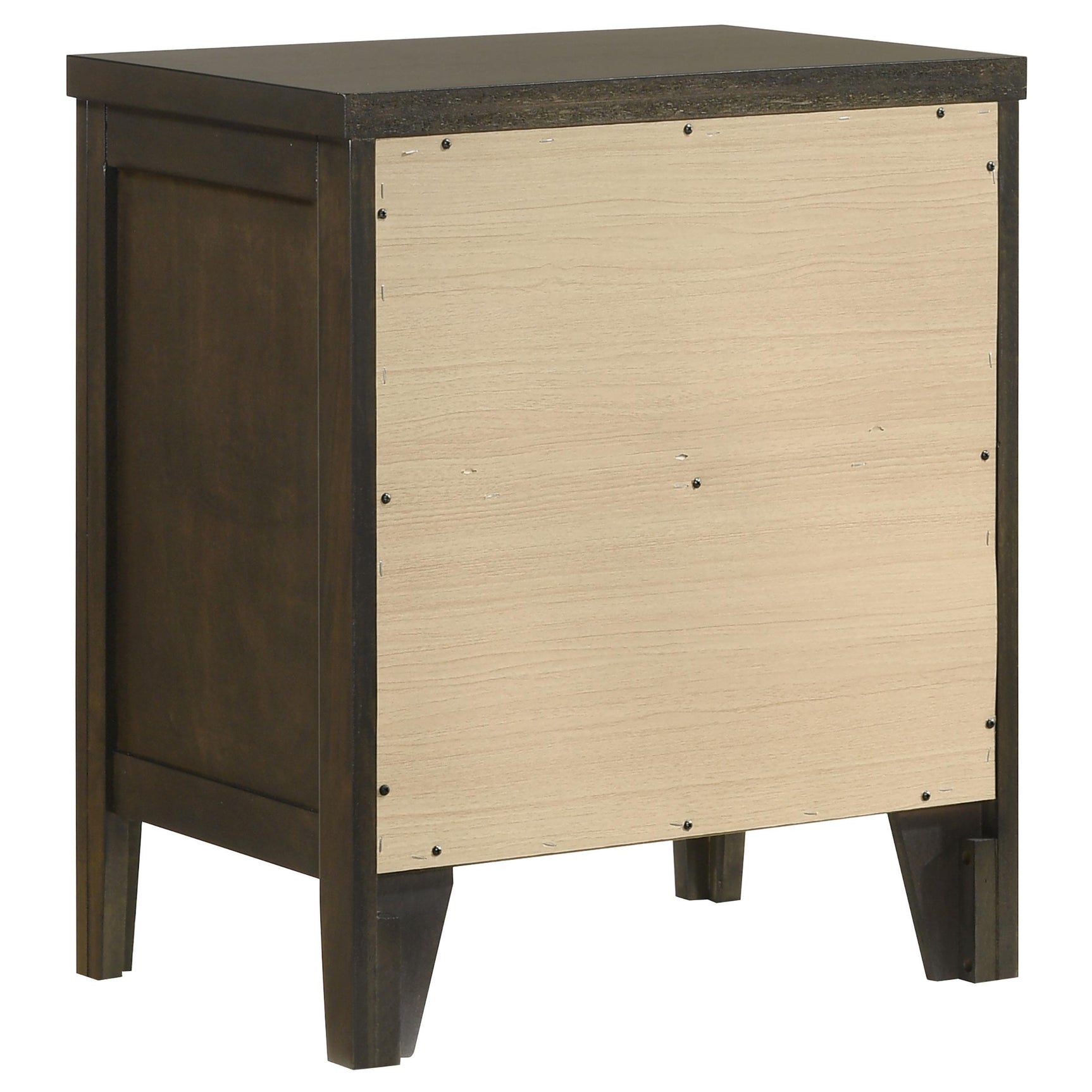 Wilkes 2-drawer nightstand dark cocoa front view