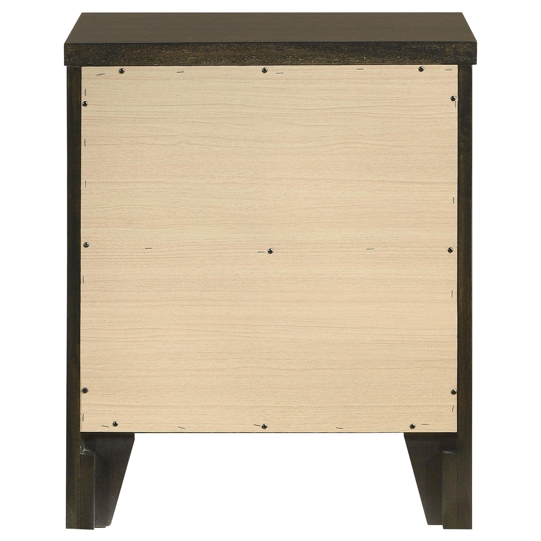 Wilkes 2-drawer nightstand dark cocoa front view