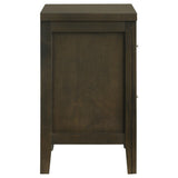 Wilkes 2-drawer nightstand dark cocoa front view