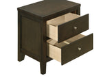 Wilkes 2-drawer nightstand dark cocoa front view
