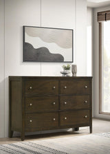 Wilkes dresser drawer detail with brushed nickel hardware