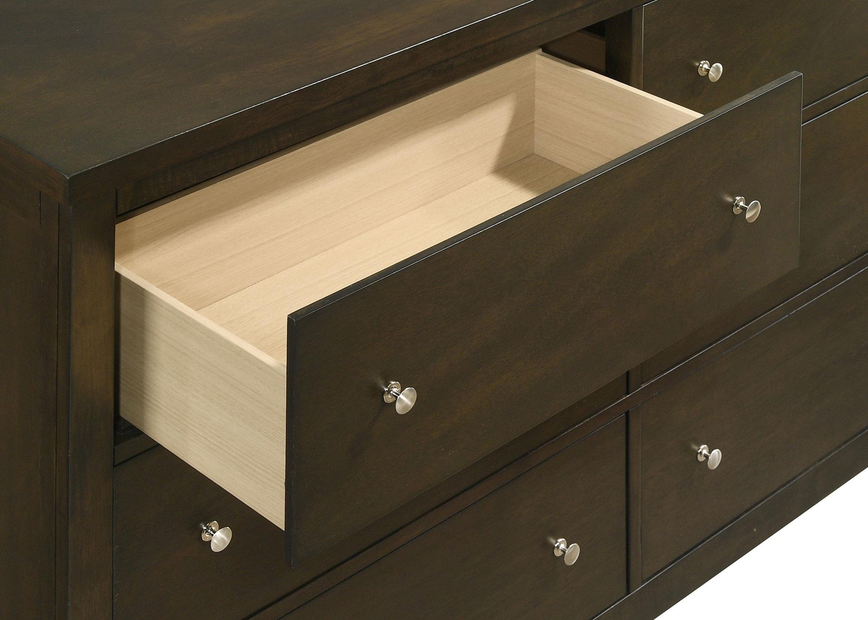 Wilkes dresser dark cocoa finish close-up