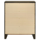 Wilkes 4-drawer chest in dark cocoa finish, front view