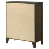 Wilkes 4-drawer chest in dark cocoa finish, front view
