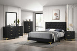 Side view showing plush velvet upholstery and gold legs