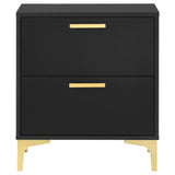 Kendall nightstand angled view highlighting gold bracket legs