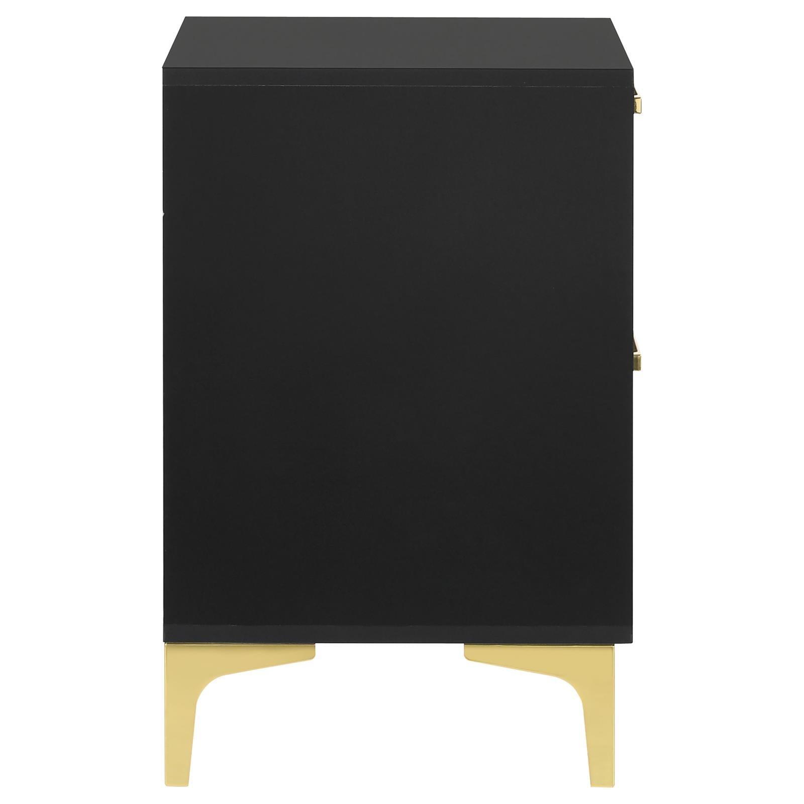 Open drawer of Kendall nightstand showing storage space