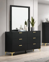 Kendall dresser drawer open showing interior and glide system