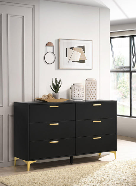 Full view of Kendall 5-Drawer Chest in bedroom setting