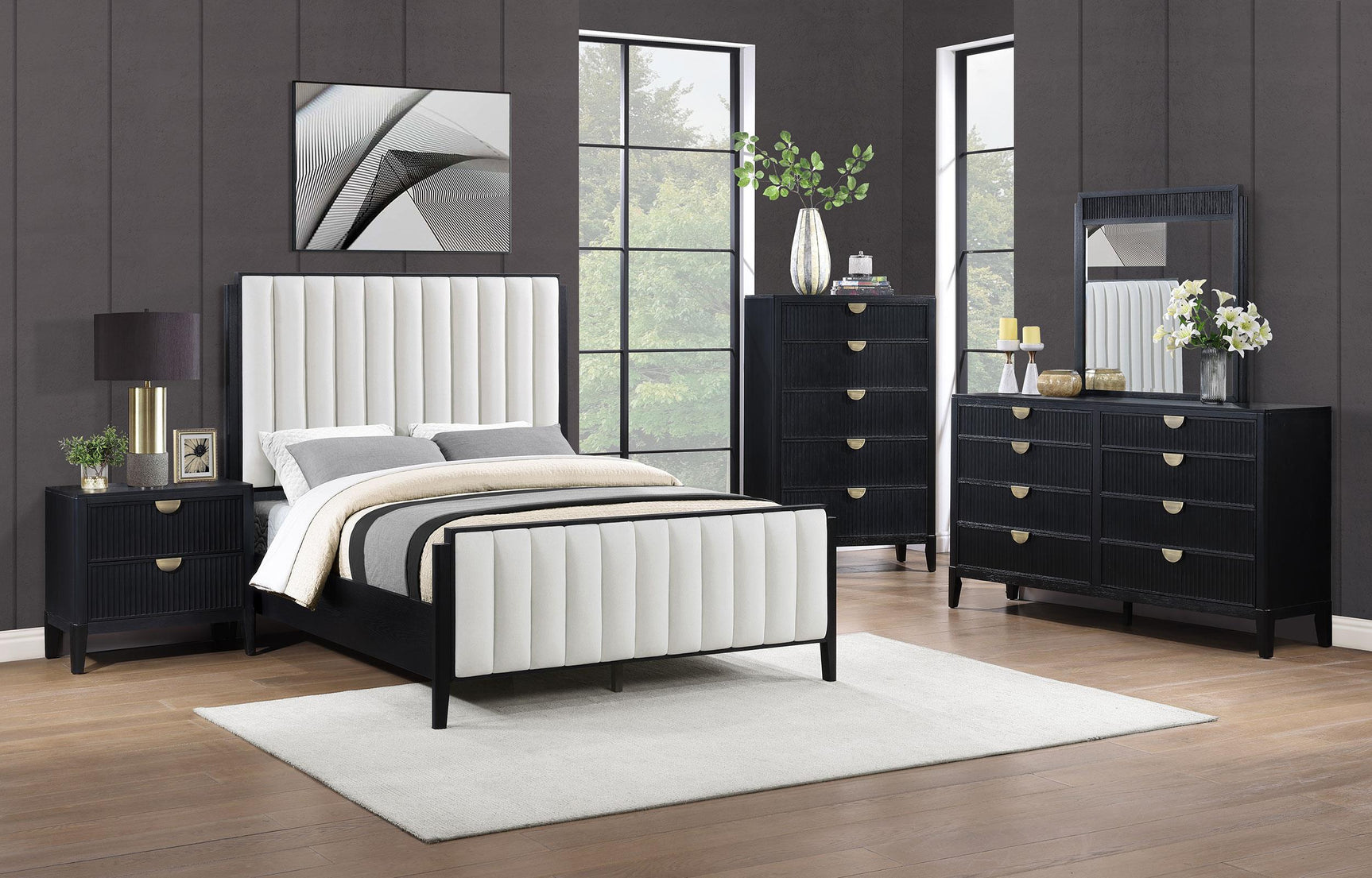 Brookmead queen upholstered bed full view