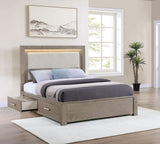 Kenora Eastern King bed side view showing storage drawers