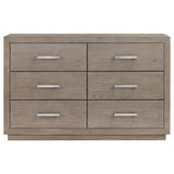Kenora 6-drawer dresser barley brown close-up of wood grain